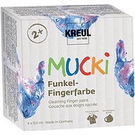 KREUL Mucki Set of finger paints glitter colours, 4 colours - Fingerpaints