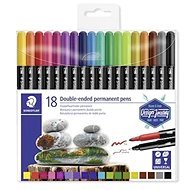 STAEDTLER Permanent Markers "Twin-tip" 18 Colours, 0,4/2,0mm, Double-sided - Markers