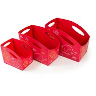 PRIMOBAL Set of Children's Storage Boxes, Red, 3 pcs, sizes S + M + L - Storage Box