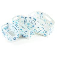 PRIMOBAL Set of Children's Storage Boxes, White, 3 pcs, sizes S + M + L - Storage Box