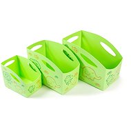 PRIMOBAL Set of Children's Storage Boxes, Green, 3 pcs, sizes S + M + L - Storage Box