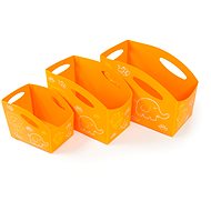 PRIMOBAL Set of Children's Storage Boxes, Orange, 3 pcs, sizes S + M + L - Storage Box