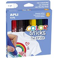 APLI Chalks for textile "Color Sticks", mixed colours, retractable, 6 pcs - Chalk