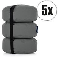 SakyPaky Bean Bags - 5x Stool Grey Steel - Ottoman