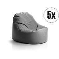 SakyPaky Bean Bags - 5x Wedge Grey Steel - Bean Bag