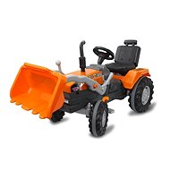 Jamara Power Drag Pedal Tractor with Loader, Orange - Pedal Tractor 