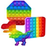 Pop it - Set of 3 pcs Rainbow Dinosaur, Octagon and Square - Pop It