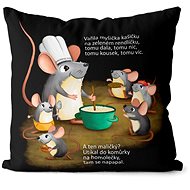 Pillow Cooking Mouse, 40x40cm - Pillow