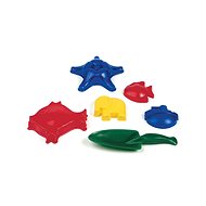 Frabar - 2 Large Moulds, 3 Small Moulds and a Spade - Sand Tool Kit