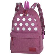 School Backpack Street Silver dots/pink - School Backpack
