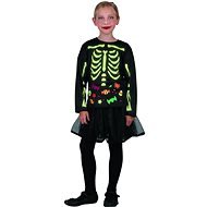 Carnival dress - skeleton girl glowing in the dark, 120 - 130 cm - Costume
