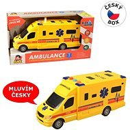 Inertia driven, battery operated ambulance with light and sound, 8x19x6cm - Toy Car