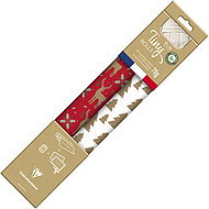 CLAIREFONTAINE Tiny Rolls, Red/White + Ribbon, Kraft 70g, 5 × 0.35m - Wrapping Paper