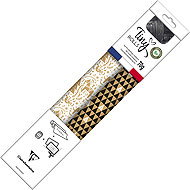 CLAIREFONTAINE Tiny Rolls, black/white + ribbon, kraft 70g, 5×0.35m - Wrapping Paper