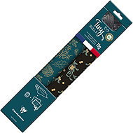 CLAIREFONTAINE Tiny Rolls, Black/Green + Ribbon, Kraft 70g, 5 × 0.35m - Wrapping Paper