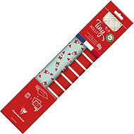 CLAIREFONTAINE Tiny Rolls, Red/Blue + Ribbon, Excellia 80g, 5 × 0.35m - Wrapping Paper