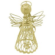 Anděl 15cm zlatý metal s hvězdou - Vánoční dekorace