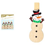 Kolíček sněhulák 4ks 7cm - Vánoční dekorace