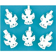 Kolíček dřevěný anděl 4,8cm/6ks - Vánoční dekorace