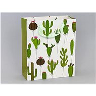 Taška na dárky kaktusový vzor; 32x27x11cm - Dárková taška