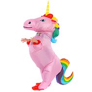 Adult Inflatable Costume Pink Unicorn with Rainbow Tail - Costume