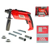 Drill 22cm red battery operated with accessories in box - Children's Tools