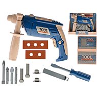 Battery operated drill 22cm with accessories 17pcs in box - Children's Tools