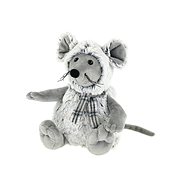 Plush Mouse 18cm Sitting with Scarf 0m+ in Bag - Soft Toy