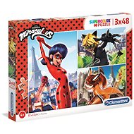 Clementoni Puzzle Magic Ladybug and Black Cat 3x48 pieces - Jigsaw Puzzle