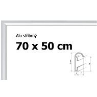 Aluminium puzzle frame 70x50cm - silver - Frame