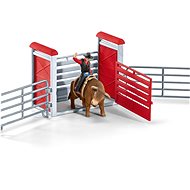 Schleich Cowboy on a bull in a corral 41419 - Figure and Accessory Set