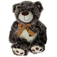 Bear with Bow, Grey - 28cm - Soft Toy