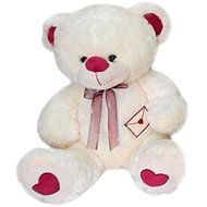 White Bear with Bow - Red Ears - 50cm - Soft Toy