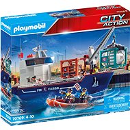 Playmobil 70769 Large Container Ship with Customs Boat - Building Set