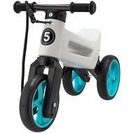 Teddies Scooter FUNNY WHEELS Rider SuperSport White/Turquoise 2-in-1+Strap - Balance Bike