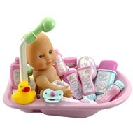 Teddies Baby bathing with tub and accessories - Doll