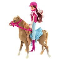 Teddies Kôň + bábika džokejka - Bábika