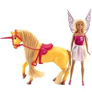 Teddies Unikornis ló fésülhető, nyereggel és tündérrel - Figura