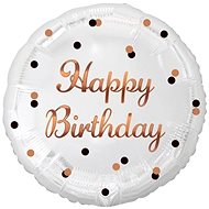 Foil balloon white happy birthday - gold lettering - 45 cm - Balloons