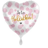 SMART BALLOONS Foil balloon - it's a girl - heart - 43cm - Balloons