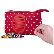 Pixie Crew large case red fabric with white polka dots - School Case