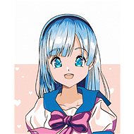 Painting by numbers - Anime girl with a bow, 40x50 cm, off canvas on frame - Painting by Numbers