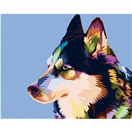 Painting by Numbers - Colored Husky, 80x100 cm, without frame and without canvas switching off - Painting by Numbers