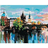 Painting by Numbers - Colourful Charles Bridge, 80x100 cm, stretched canvas on frame - Painting by Numbers