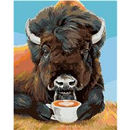 Painting by Numbers - Bison and Coffee (Holly Simental), 40x50 cm, stretched canvas on frame - Painting by Numbers