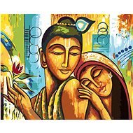 Painting by Numbers - Buddha and Woman, 40x50 cm, stretched canvas on frame - Painting by Numbers