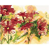 Painting by numbers - Red blooming flowers, 40x50 cm, stretched canvas on frame - Painting by Numbers