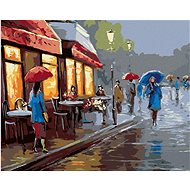 Painting by Numbers - Rainy Day in the City, 40x50 cm, stretched canvas on frame - Painting by Numbers