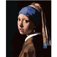 Maľovanie podľa čísel – Dievča s perlou (J. Vermeer), 40 × 50 cm, napnuté plátno na rám - Maľovanie podľa čísel