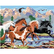 Painting by Numbers - Wild Horses in the Mountains (Howard Robinson), 40x50 cm, stretched canvas on  - Painting by Numbers